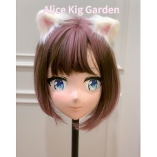 (AL03)Special Offer!! Female/Girl Resin Full Half Head With Lock Anime Style Cosplay Japanese Animego Character Kigurumi Mask